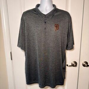 Majestic San Francisco Giants Cool Base Polo Shirt Mens 2XL Gray SF Logo MLB